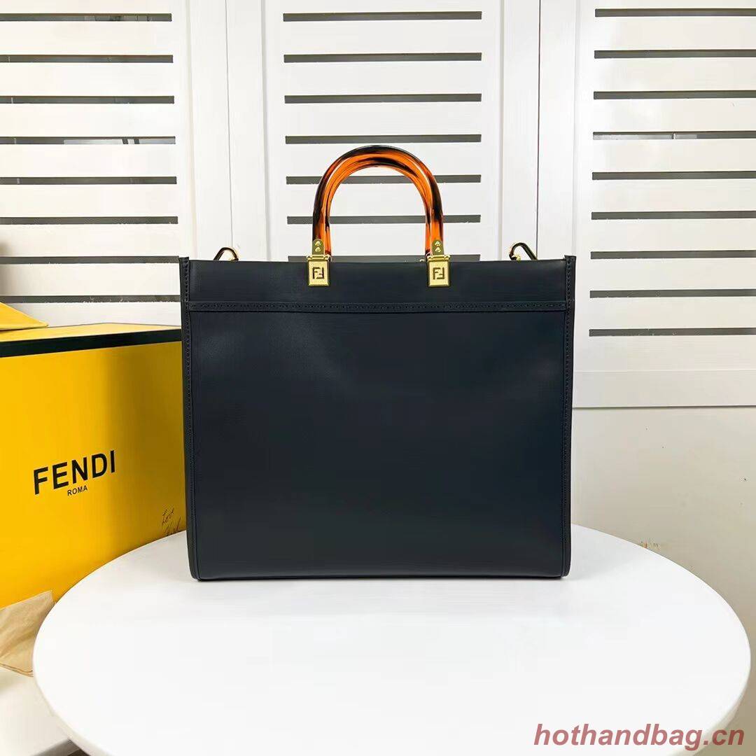 Fendi Sunshine Medium Fendace Printed black leather Logo shopper F0873 black Fendi Sunshine Medium Fendace Printed black leather Logo shopper F0873 black