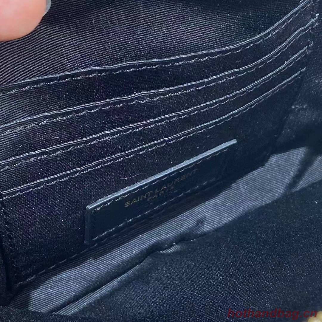 SAINT LAURENT MONOGRAM CHAIN WALLET IN LEATHER 655941 WHITE