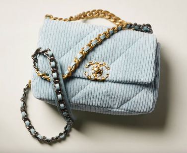 CHANEL 19 HANDBAG Corduroy AS1160&AS1161 Light Blue CHANEL 19 HANDBAG Corduroy AS1160&AS1161 Light Blue