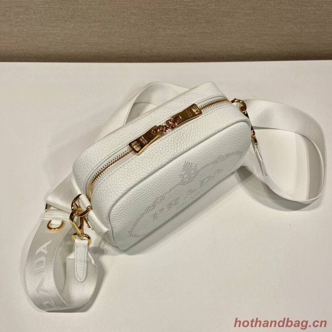 Prada Leather bag with shoulder strap 1DH781 white Prada Leather bag with shoulder strap 1DH781 white