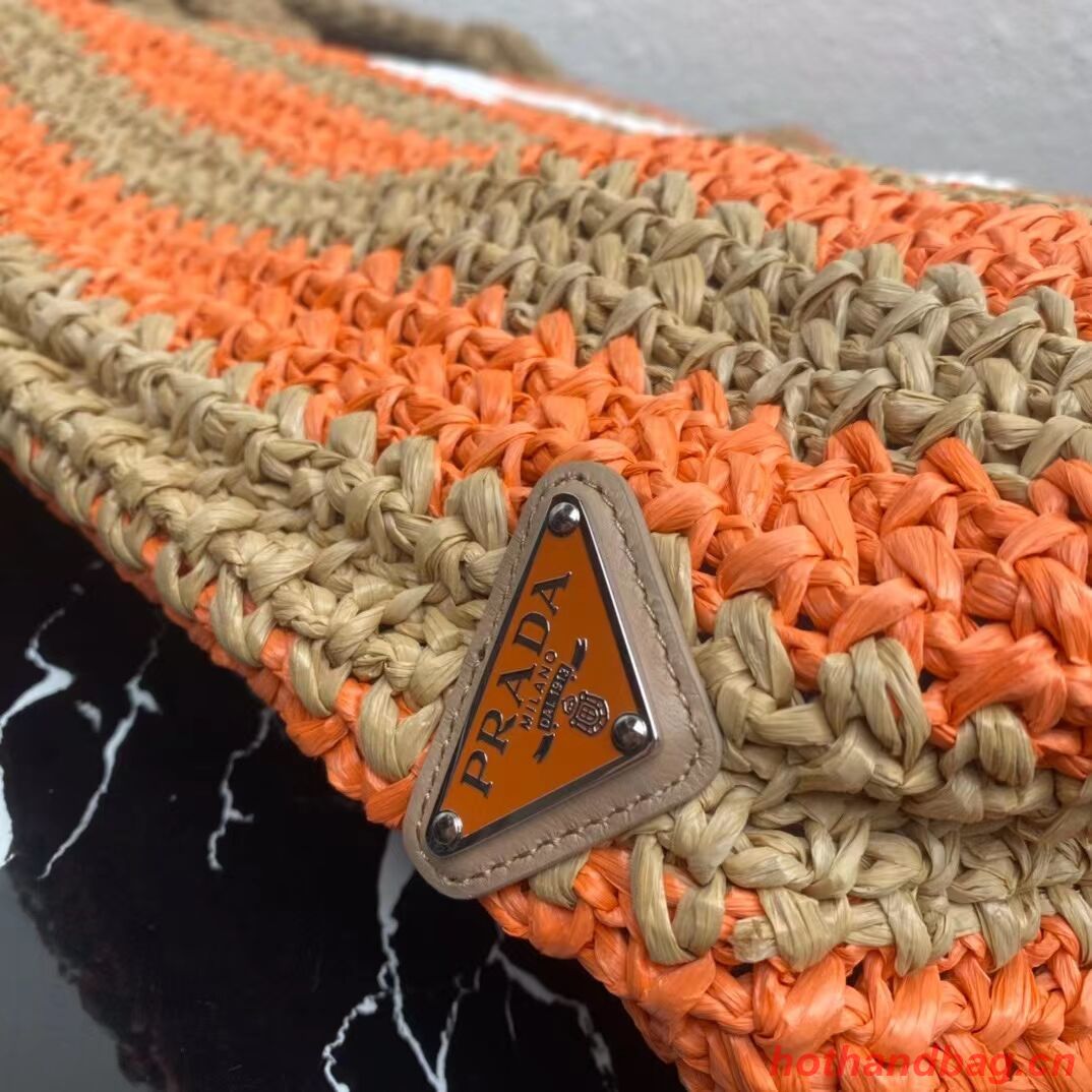 Prada Raffia tote bag 1NE229 orange Prada Raffia tote bag 1NE229 orange