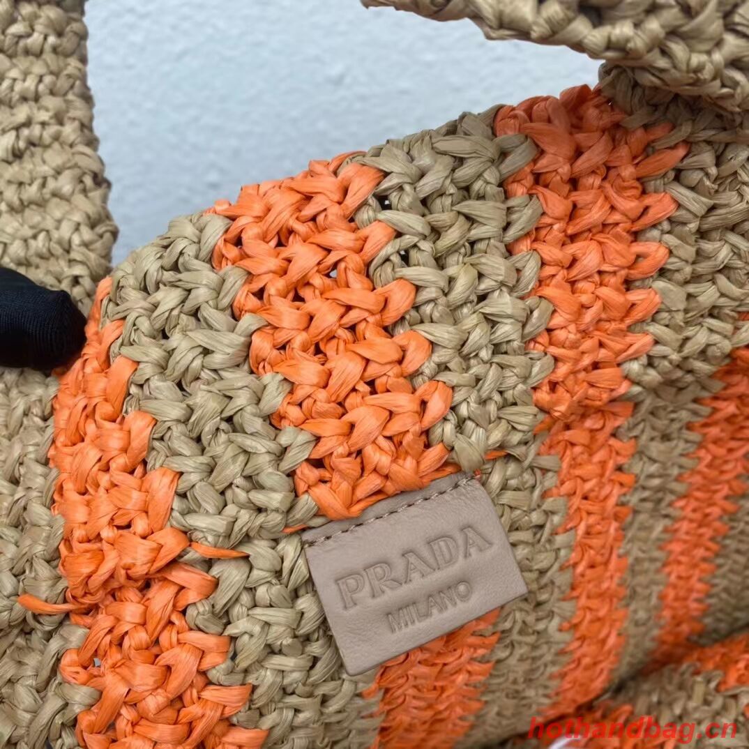 Prada Raffia tote bag 1NE229 orange Prada Raffia tote bag 1NE229 orange