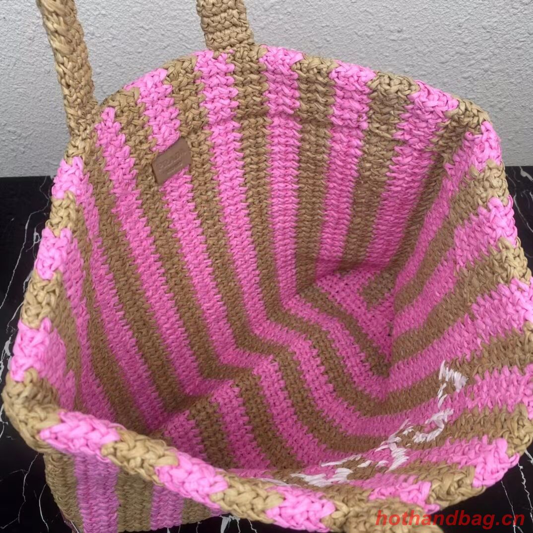 Prada Raffia tote bag 1NE229 pink Prada Raffia tote bag 1NE229 pink