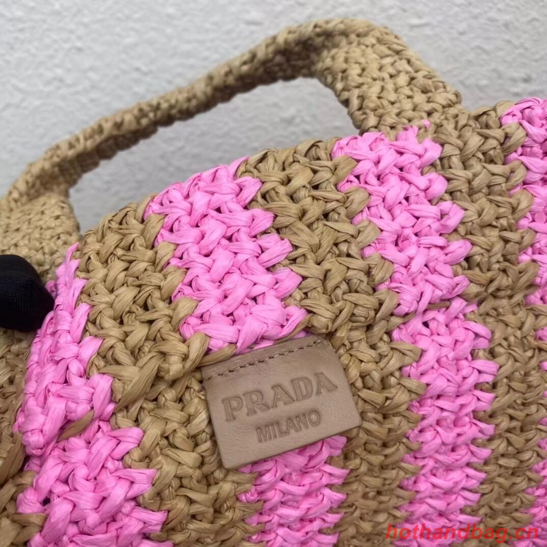 Prada Raffia tote bag 1NE229 pink Prada Raffia tote bag 1NE229 pink
