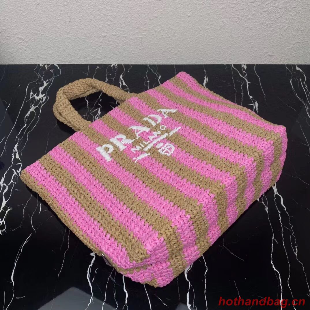Prada Raffia tote bag 1NE229 pink Prada Raffia tote bag 1NE229 pink