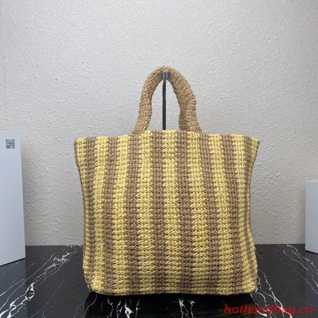 Prada Raffia tote bag 1NE229 yellow Prada Raffia tote bag 1NE229 yellow