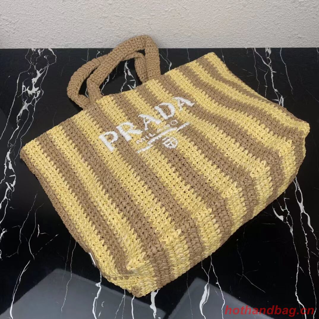 Prada Raffia tote bag 1NE229 yellow Prada Raffia tote bag 1NE229 yellow