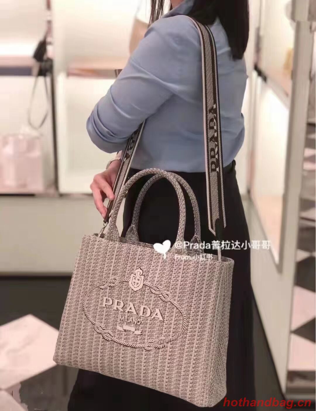 Prada SHOPPING BAG 1AV332 Black&grey Prada SHOPPING BAG 1AV332 Black&grey