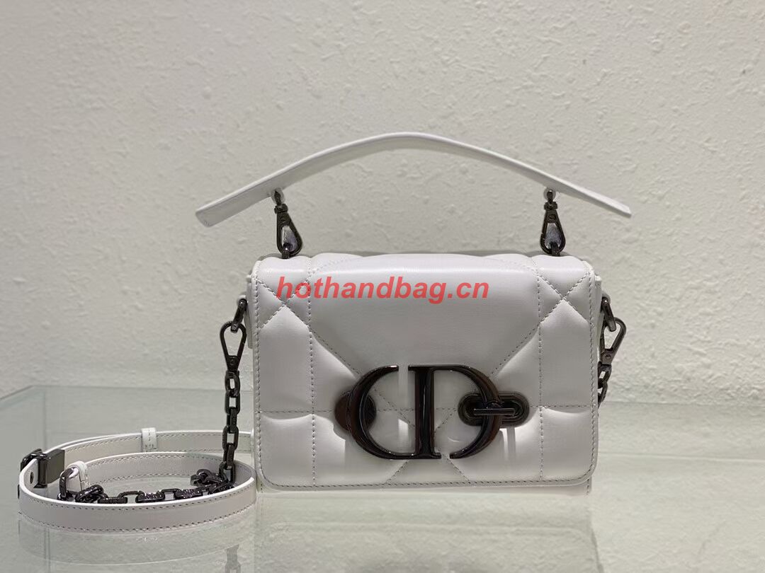DIOR 30 MONTAIGNE BOX BAG WITH HANDLE Latte Maxicannage Lambskin M9218B WHITE DIOR 30 MONTAIGNE BOX BAG WITH HANDLE Latte Maxicannage Lambskin M9218B WHITE