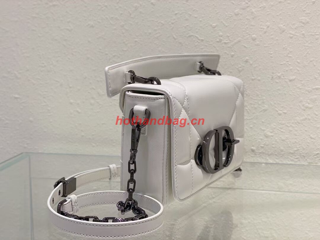 DIOR 30 MONTAIGNE BOX BAG WITH HANDLE Latte Maxicannage Lambskin M9218B WHITE DIOR 30 MONTAIGNE BOX BAG WITH HANDLE Latte Maxicannage Lambskin M9218B WHITE