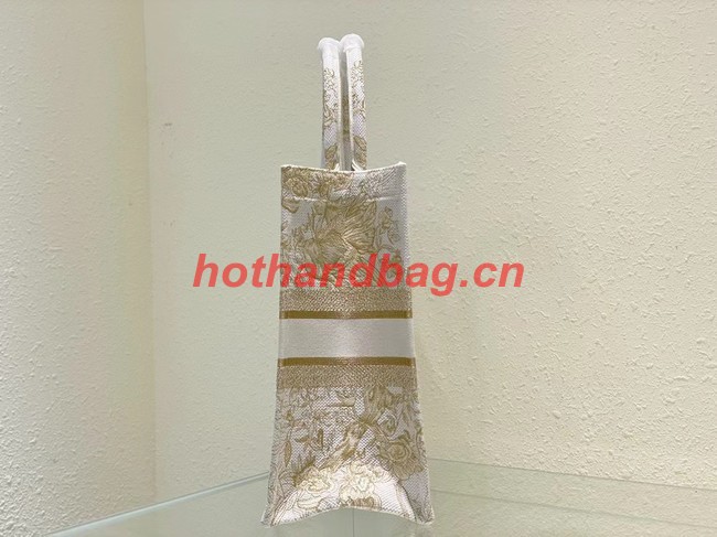 LARGE DIOR BOOK TOTE Dior Jardin d Hiver Embroidery with Gold-Tone Metallic Thread M1286