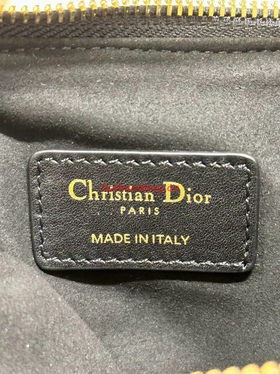 MINI DIOR CARO TULIP BAG Black Quilted Macrocannage Calfskin S5139Bb MINI DIOR CARO TULIP BAG Black Quilted Macrocannage Calfskin S5139Bb