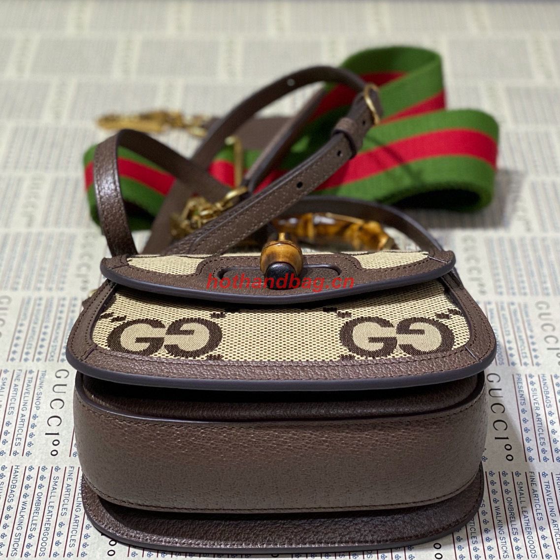 Gucci Bamboo 1947 Jumbo GG Mini Top Handle Bag 686864 Brown Gucci Bamboo 1947 Jumbo GG Mini Top Handle Bag 686864 Brown