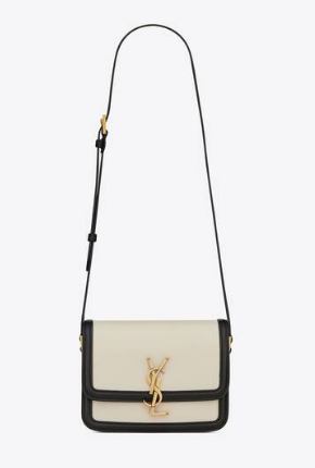 SAINT LAURENT SOLFERINO SMALL SATCHEL IN BOX LEATHER 634306 BLACK&WHITE SAINT LAURENT SOLFERINO SMALL SATCHEL IN BOX LEATHER 634306 BLACK&WHITE