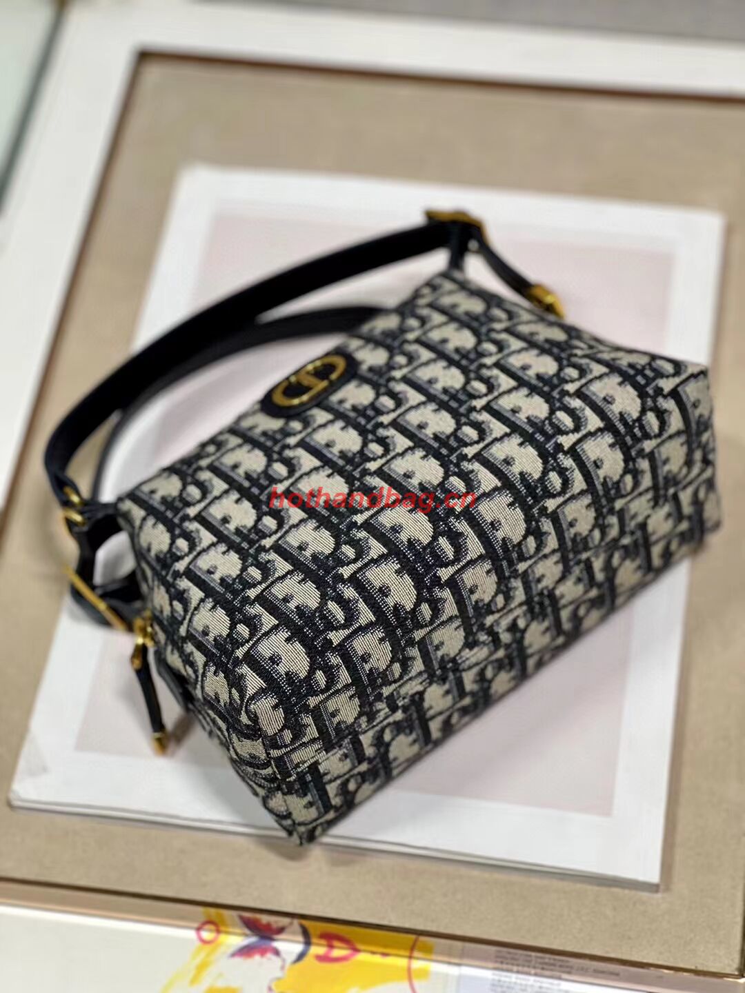 LADY DIOR TOP HANDLE SMALL BAG Blue Dior Oblique Jacquard C0655 LADY DIOR TOP HANDLE SMALL BAG Blue Dior Oblique Jacquard C0655