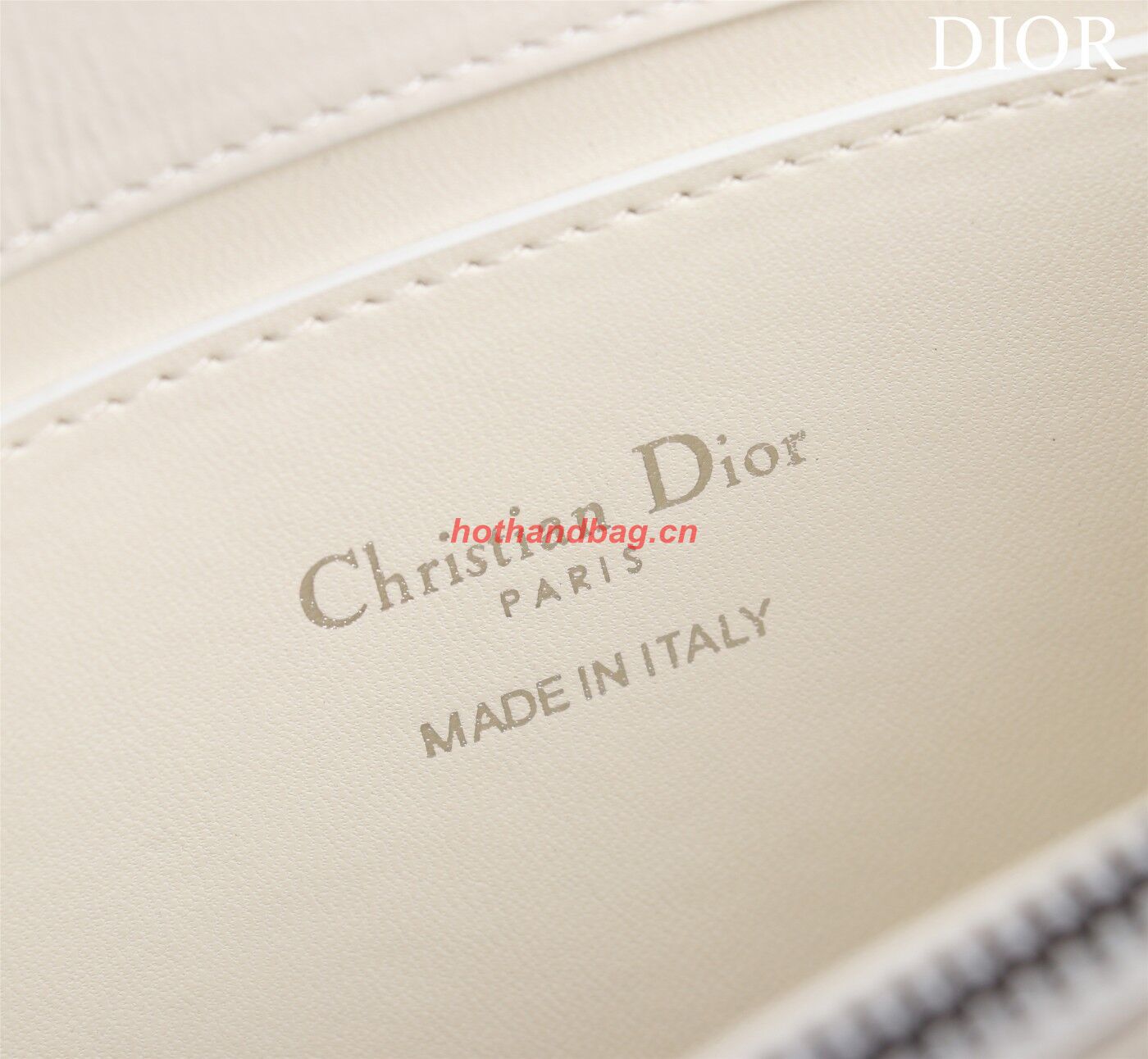 LADY DIOR TOP HANDLE SMALL BAG Latte Cannage Lambskin C0963 WHITE