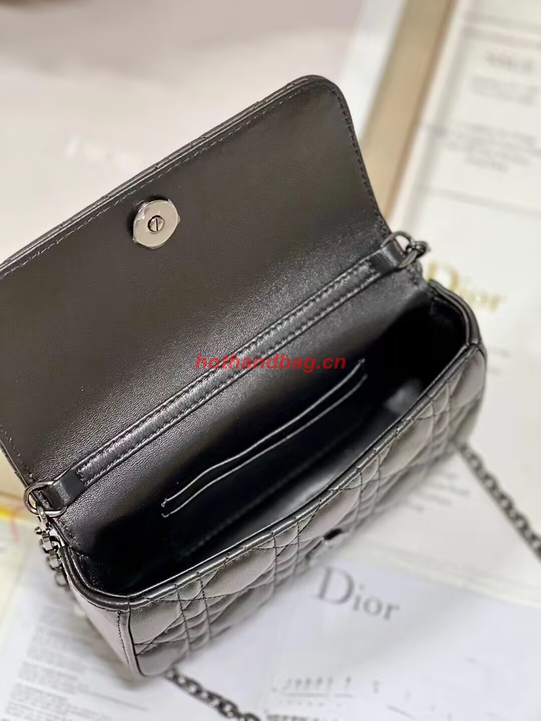 LADY DIOR PHONE POUCH Aesthetic Cannage Lambskin S0977O black LADY DIOR PHONE POUCH Aesthetic Cannage Lambskin S0977O black