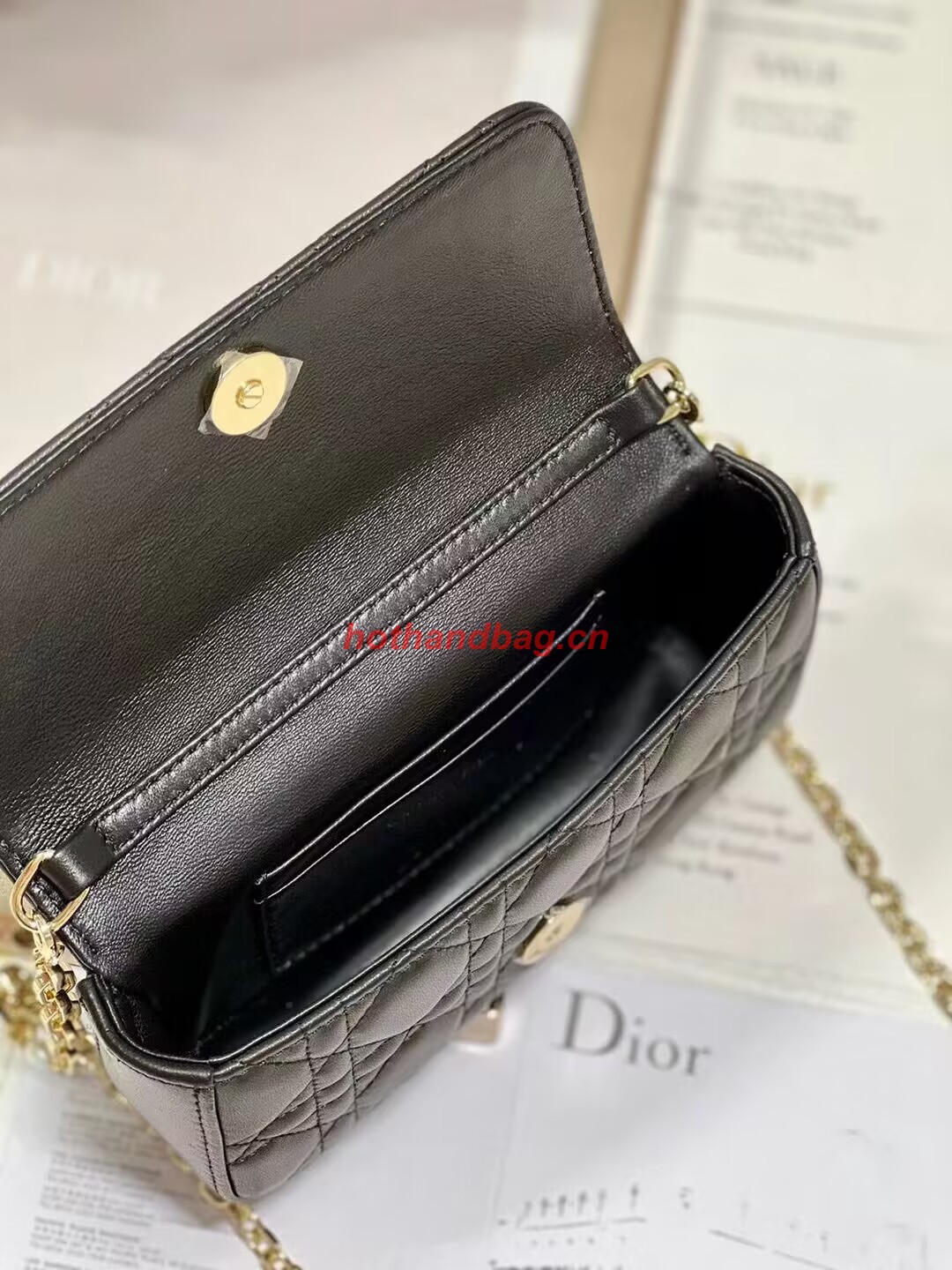 LADY DIOR PHONE POUCH Aesthetic Cannage Lambskin S0977OE black LADY DIOR PHONE POUCH Aesthetic Cannage Lambskin S0977OE black