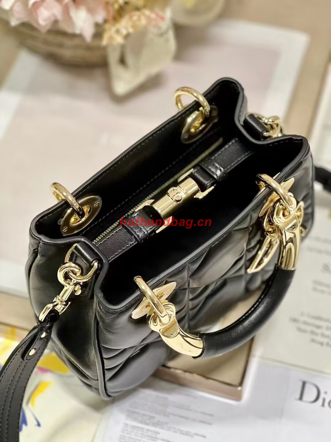 LADY DIOR TOP HANDLE SMALL BAG Cannage Lambskin C0620 black LADY DIOR TOP HANDLE SMALL BAG Cannage Lambskin C0620 black