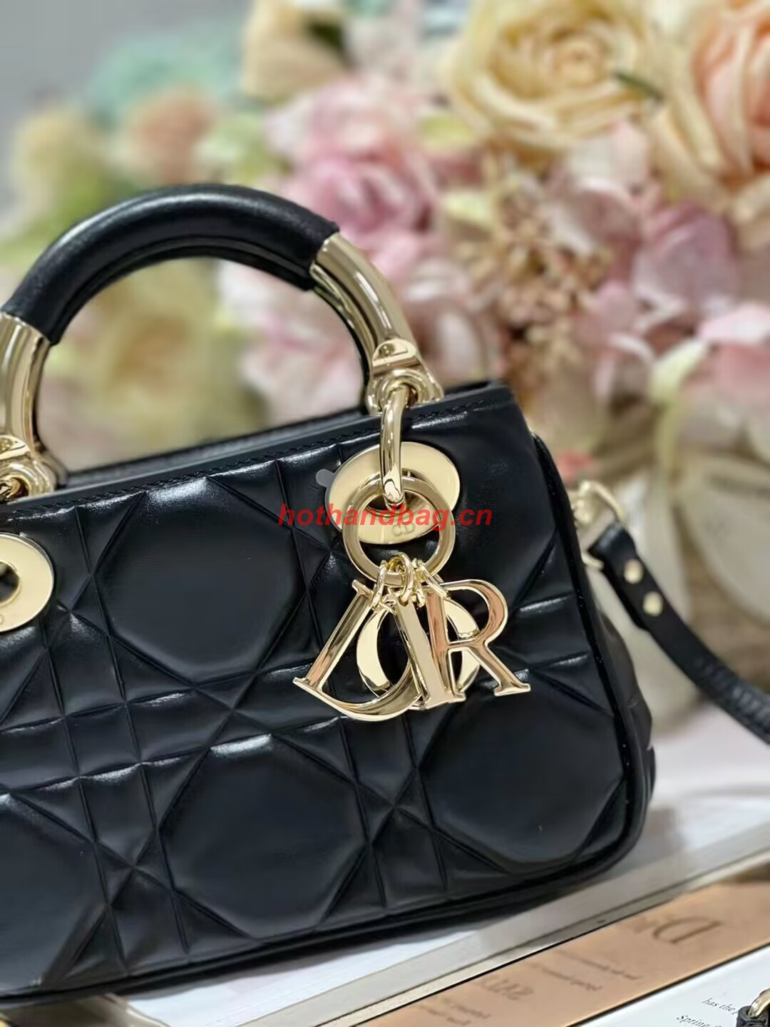 LADY DIOR TOP HANDLE SMALL BAG Cannage Lambskin C0620 black LADY DIOR TOP HANDLE SMALL BAG Cannage Lambskin C0620 black