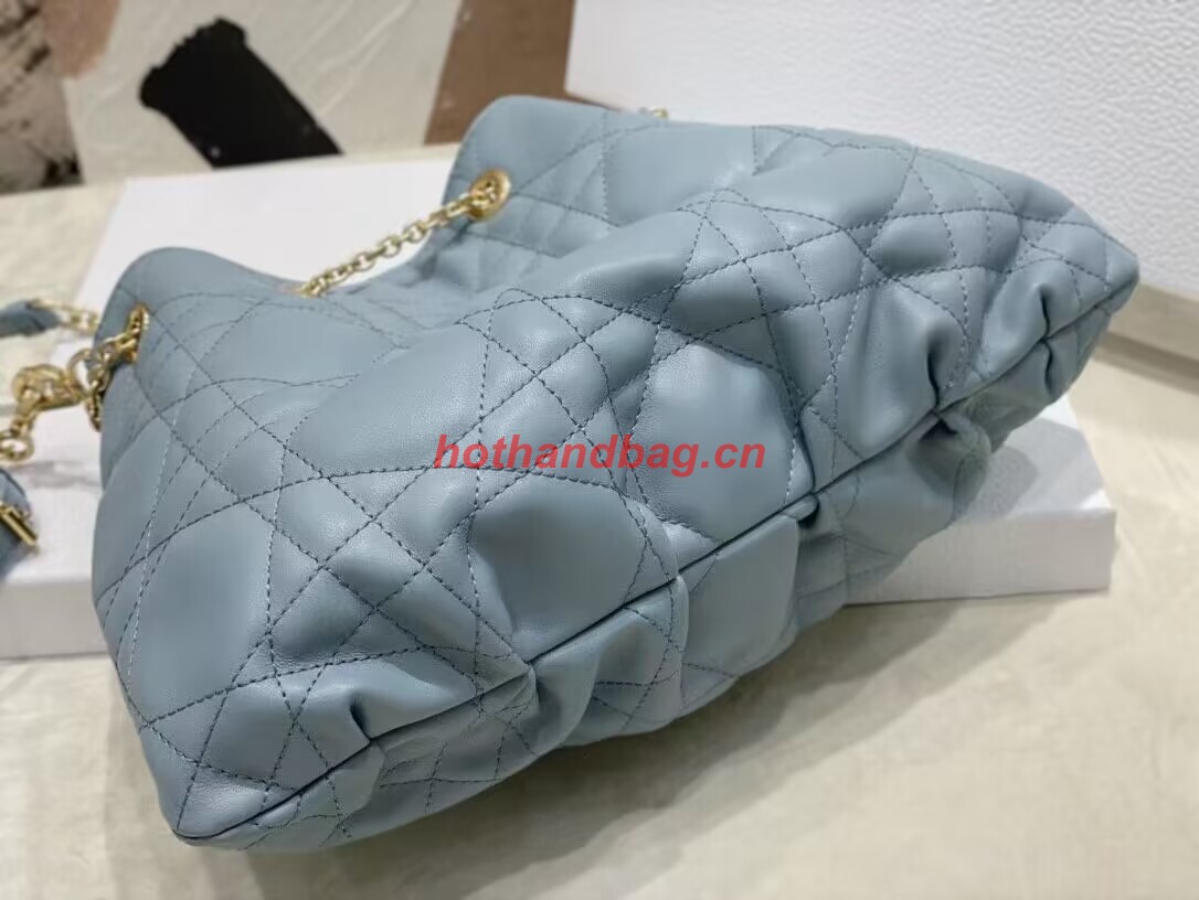 MEDIUM DIOR AMMI BAG Sand Blue Supple Macrocannage Lambskin M22566F MEDIUM DIOR AMMI BAG Sand Blue Supple Macrocannage Lambskin M22566F