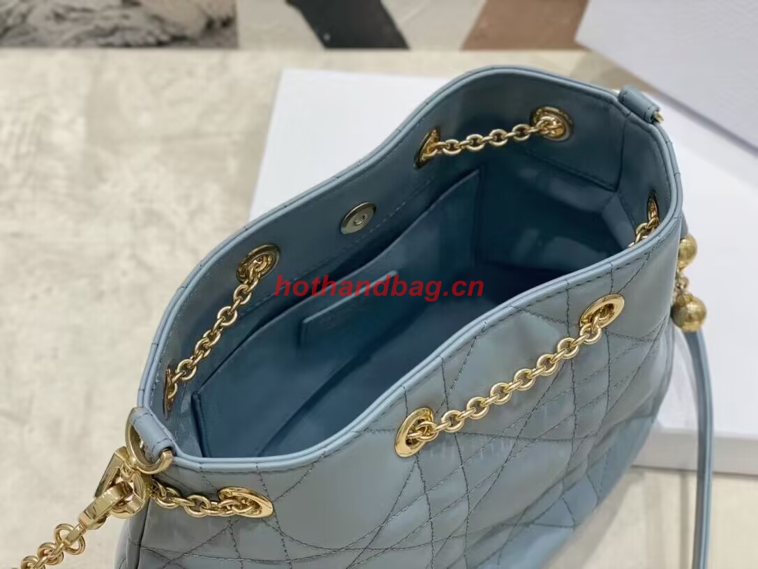 MEDIUM DIOR AMMI BAG Sand Blue Supple Macrocannage Lambskin M22566F MEDIUM DIOR AMMI BAG Sand Blue Supple Macrocannage Lambskin M22566F