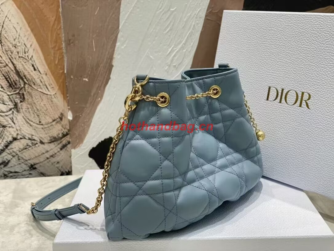 MEDIUM DIOR AMMI BAG Sand Blue Supple Macrocannage Lambskin M22566F MEDIUM DIOR AMMI BAG Sand Blue Supple Macrocannage Lambskin M22566F