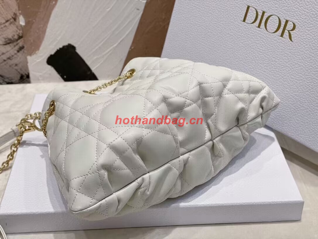 MEDIUM DIOR AMMI BAG Sand white Supple Macrocannage Lambskin M22566F MEDIUM DIOR AMMI BAG Sand white Supple Macrocannage Lambskin M22566F