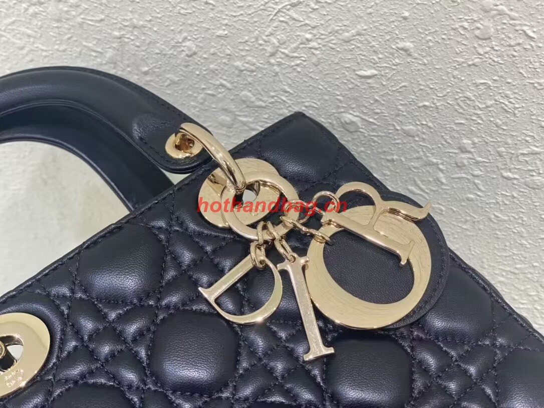 SMALL LADY DIOR MY ABCDIOR BAG Cannage Lambskin M0538ONG black SMALL LADY DIOR MY ABCDIOR BAG Cannage Lambskin M0538ONG black