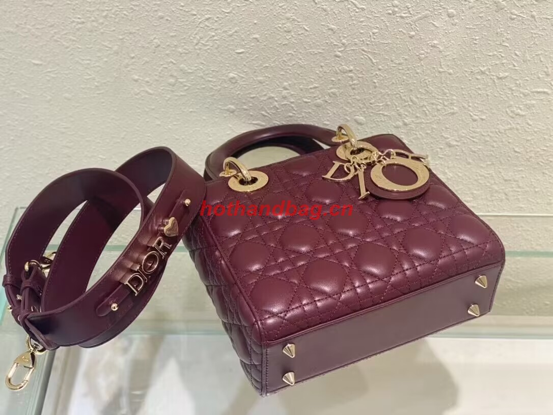 SMALL LADY DIOR MY ABCDIOR BAG Cannage Lambskin M0538ONG wine SMALL LADY DIOR MY ABCDIOR BAG Cannage Lambskin M0538ONG wine