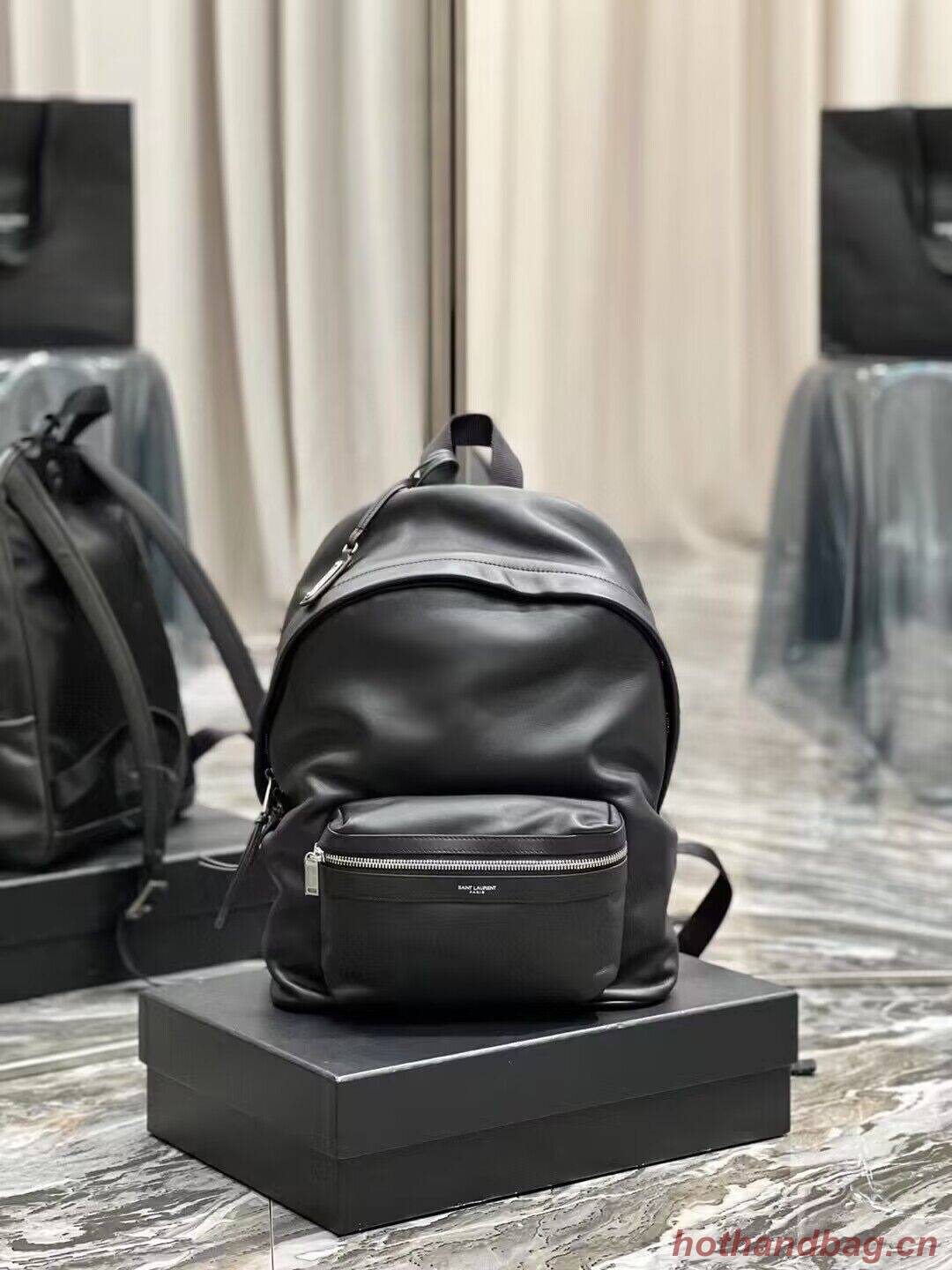 SAINT LAURENT LEATHER small knapsack Y886654 black SAINT LAURENT LEATHER small knapsack Y886654 black
