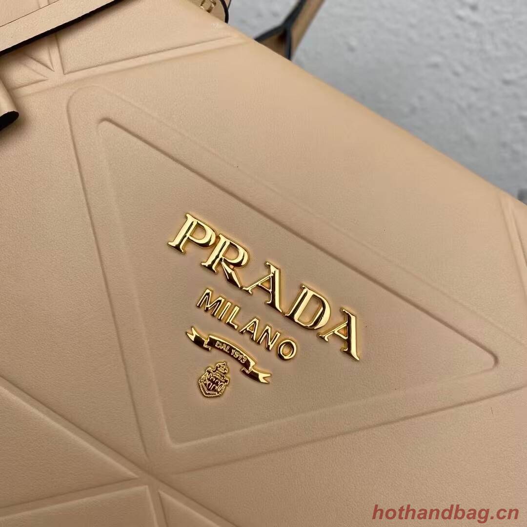 Medium leather Prada Symbole bag with topstitching 1BA378 Sand Beige Medium leather Prada Symbole bag with topstitching 1BA378 Sand Beige
