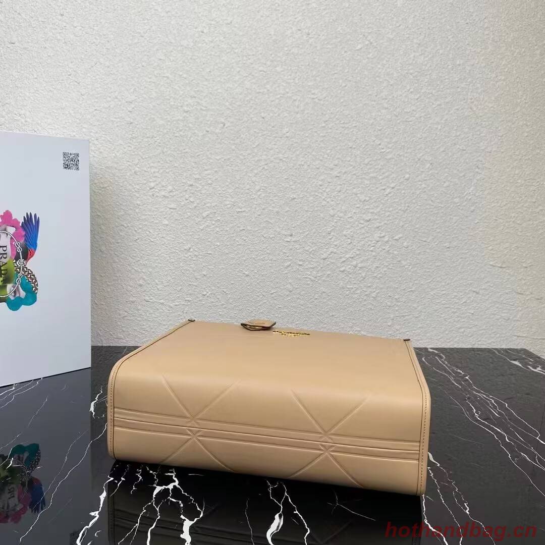 Medium leather Prada Symbole bag with topstitching 1BA378 Sand Beige Medium leather Prada Symbole bag with topstitching 1BA378 Sand Beige