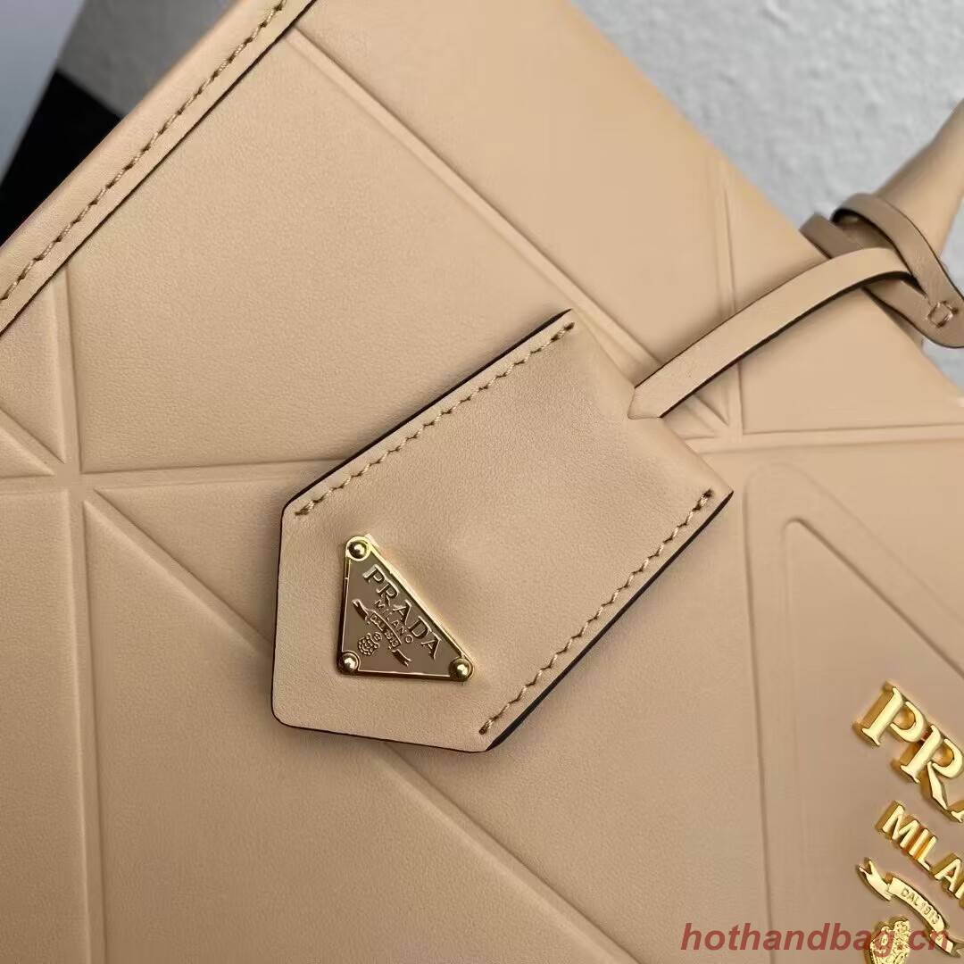 Medium leather Prada Symbole bag with topstitching 1BA378 Sand Beige Medium leather Prada Symbole bag with topstitching 1BA378 Sand Beige
