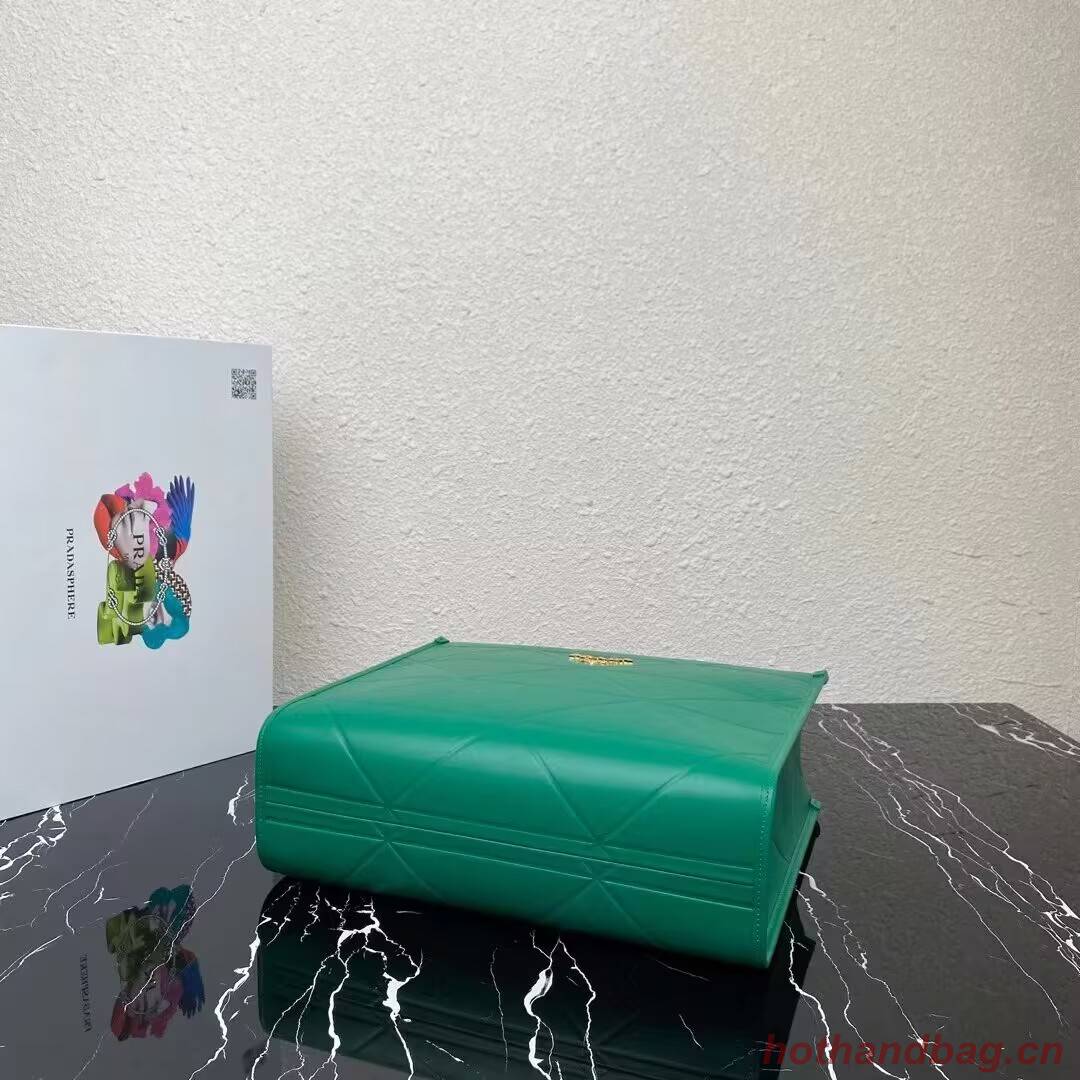 Medium leather Prada Symbole bag with topstitching 1BA378 green Medium leather Prada Symbole bag with topstitching 1BA378 green
