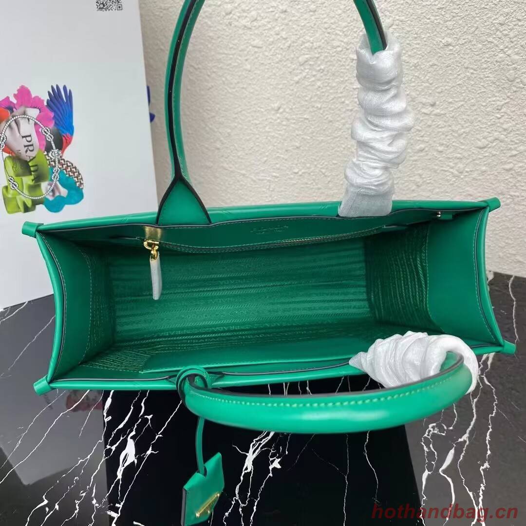 Medium leather Prada Symbole bag with topstitching 1BA378 green Medium leather Prada Symbole bag with topstitching 1BA378 green