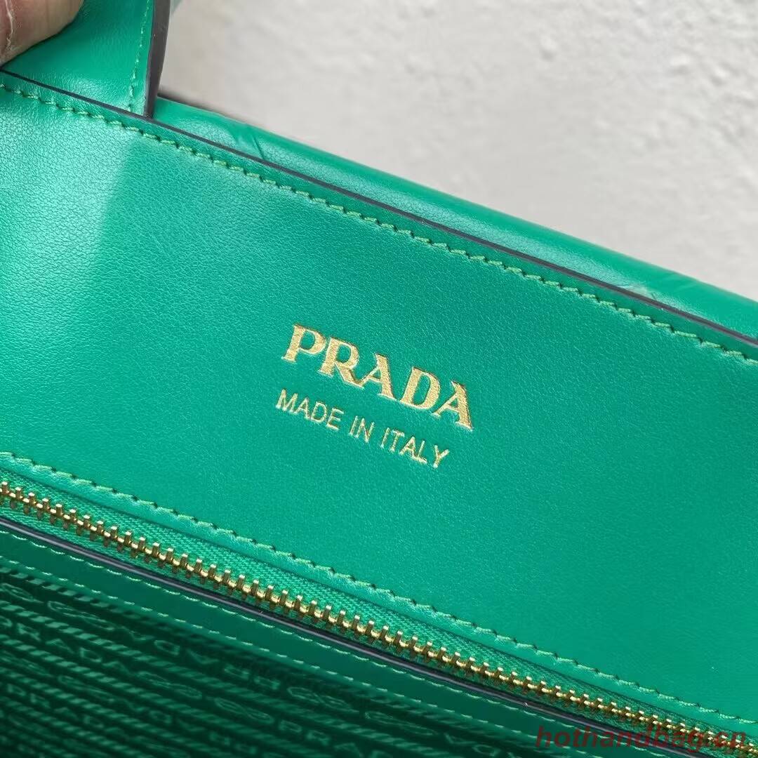 Medium leather Prada Symbole bag with topstitching 1BA378 green Medium leather Prada Symbole bag with topstitching 1BA378 green