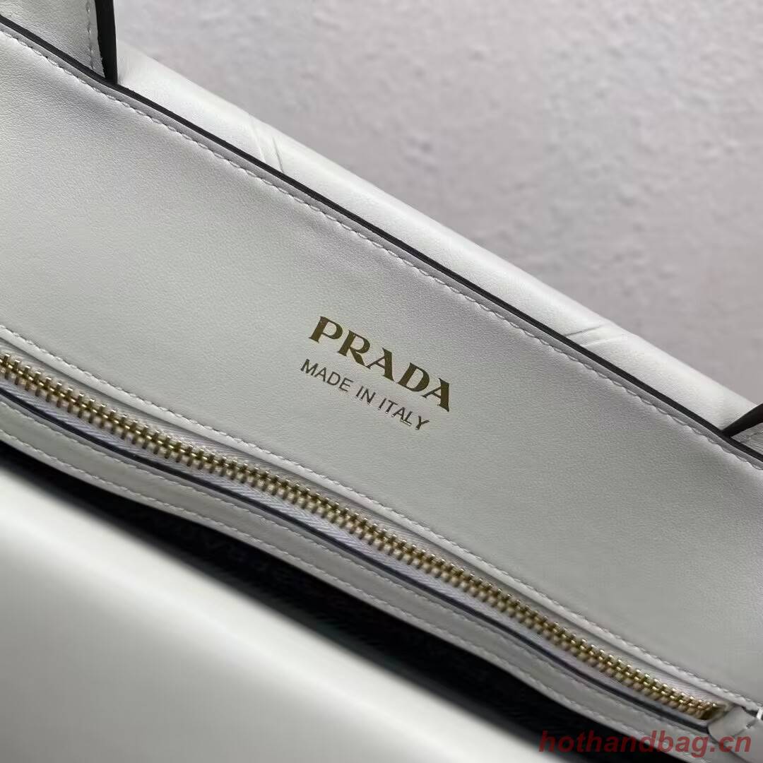 Prada Large leather Prada Symbole bag with topstitching 1BA377 WHITE Prada Large leather Prada Symbole bag with topstitching 1BA377 WHITE
