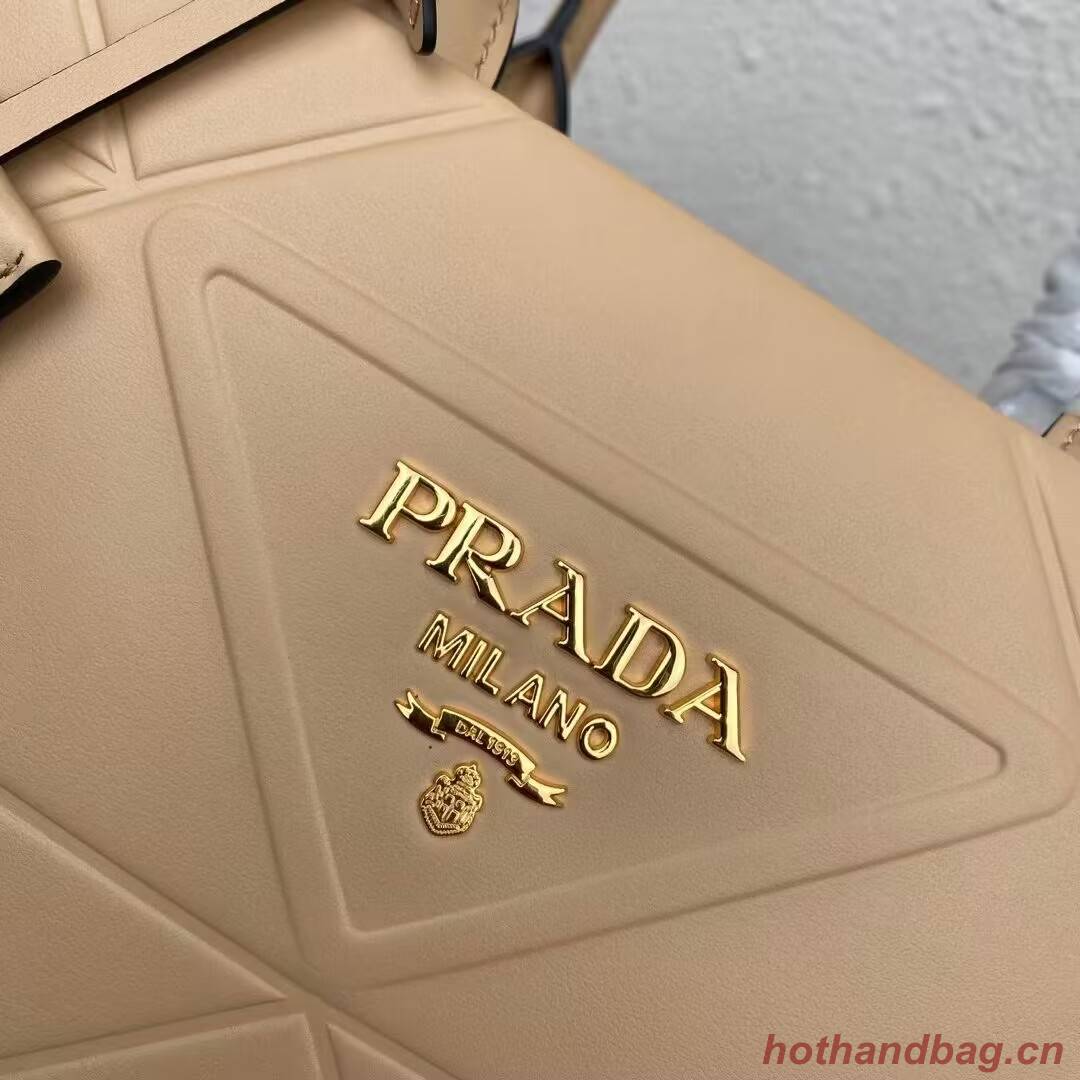 Small leather Prada Symbole bag with topstitching 1HH039 Sand Beige Small leather Prada Symbole bag with topstitching 1HH039 Sand Beige