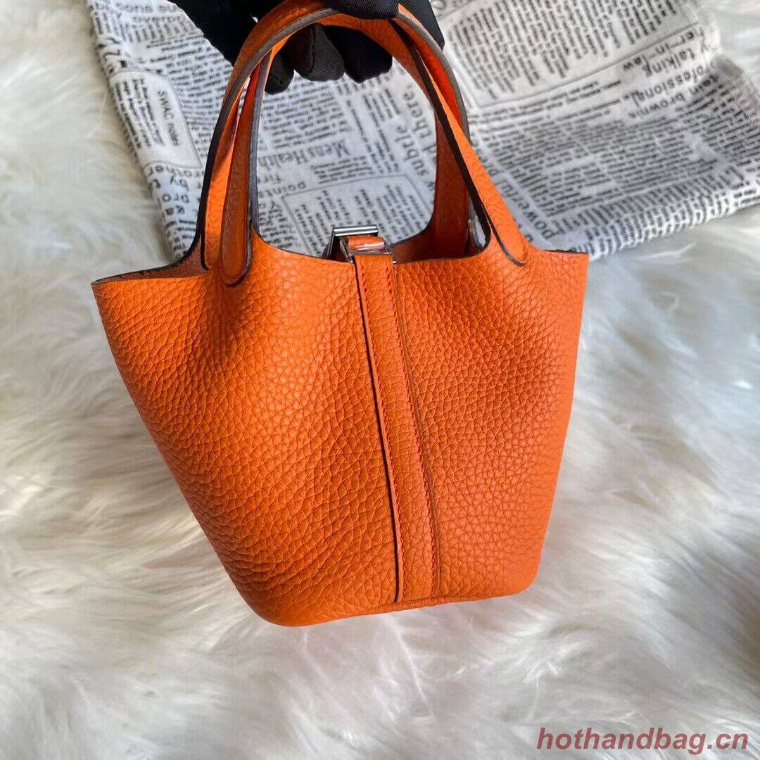Hermes Mini Picotin 14 Lock Bags Original Togo Leather PL5302 Orange Hermes Mini Picotin 14 Lock Bags Original Togo Leather PL5302 Orange