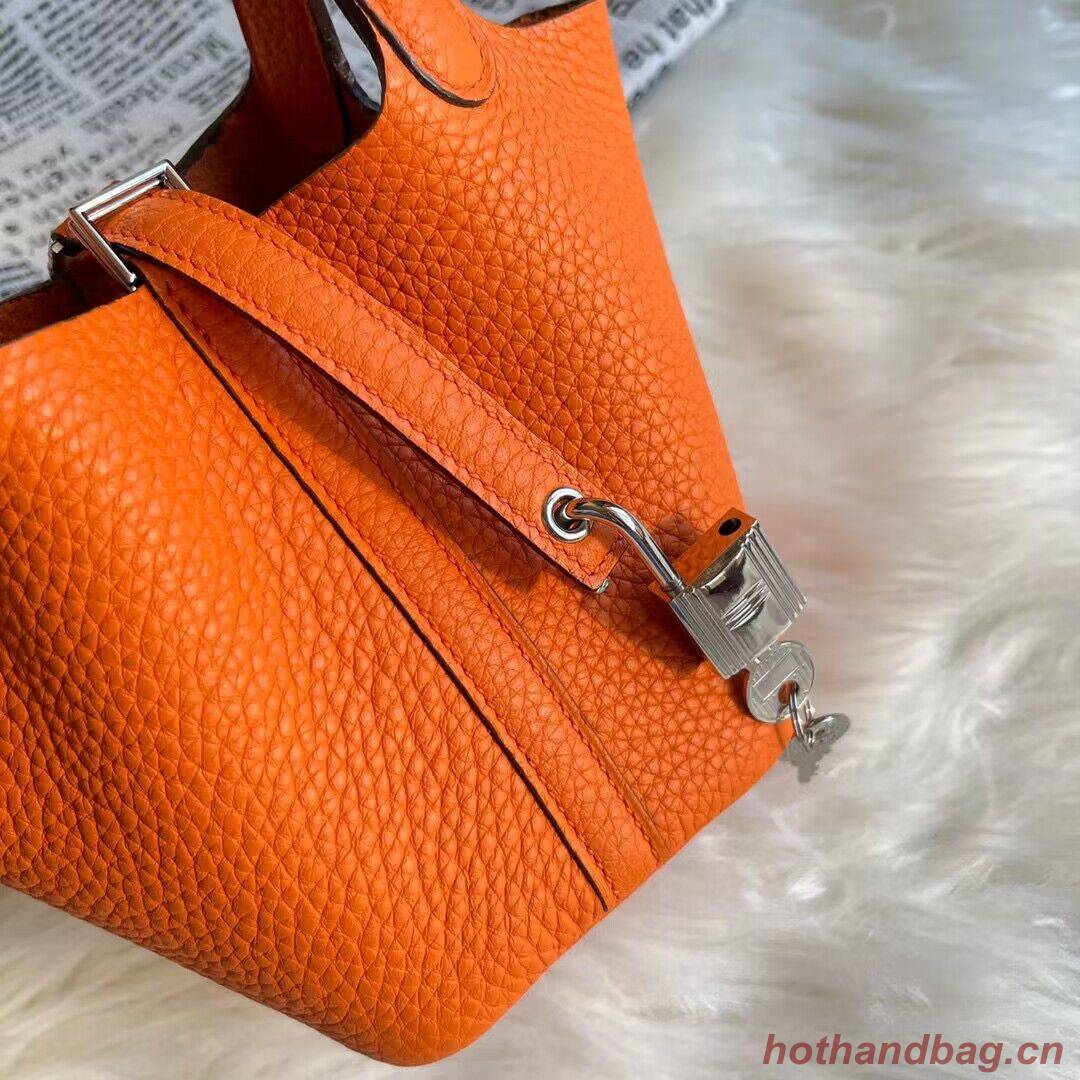 Hermes Mini Picotin 14 Lock Bags Original Togo Leather PL5302 Orange Hermes Mini Picotin 14 Lock Bags Original Togo Leather PL5302 Orange