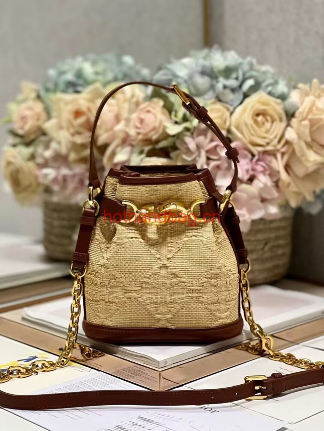 SMALL CEST DIOR BAG Natural Cannage Raffia M2272UB SMALL CEST DIOR BAG Natural Cannage Raffia M2272UB