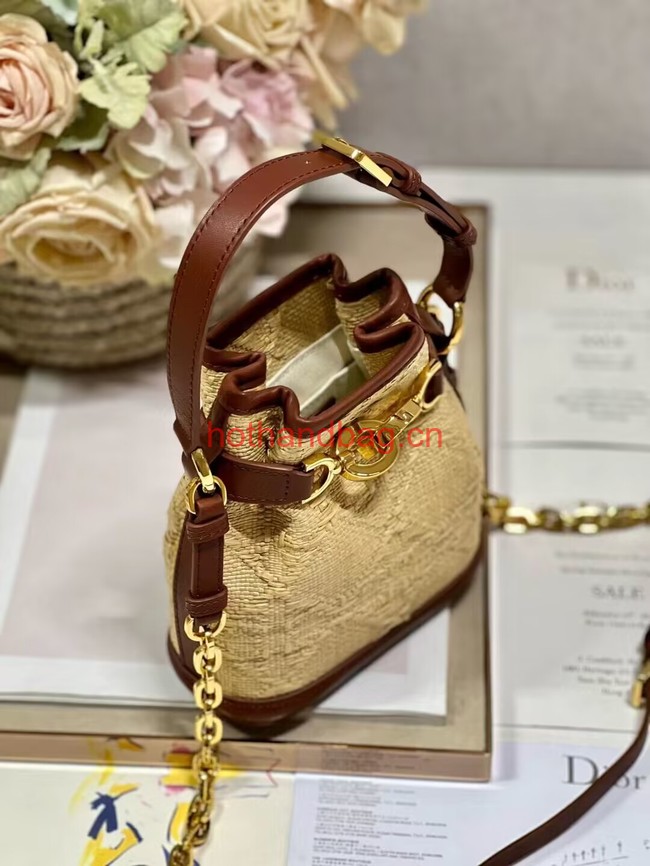 SMALL CEST DIOR BAG Natural Cannage Raffia M2272UB SMALL CEST DIOR BAG Natural Cannage Raffia M2272UB
