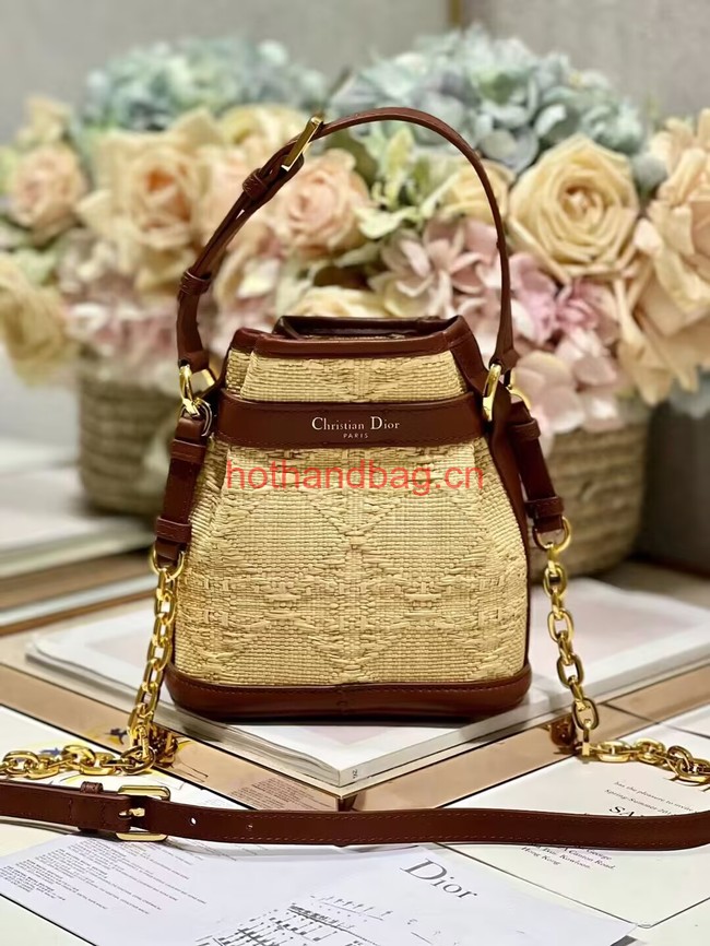 SMALL CEST DIOR BAG Natural Cannage Raffia M2272UB SMALL CEST DIOR BAG Natural Cannage Raffia M2272UB