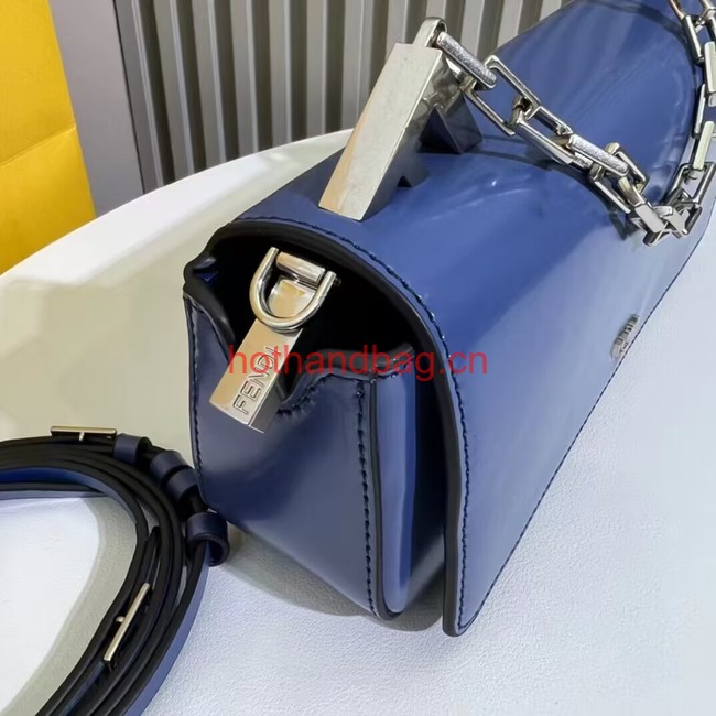 Fendi small smooth leather bag F1090 blue Fendi small smooth leather bag F1090 blue