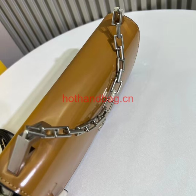 Fendi small smooth leather bag F1090 brown Fendi small smooth leather bag F1090 brown