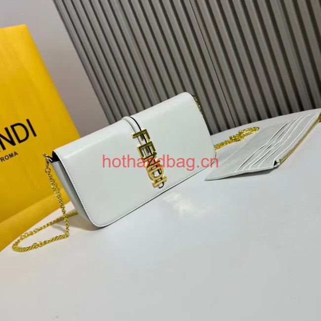 Fendi small smooth leather bag F1225 white Fendi small smooth leather bag F1225 white