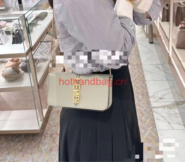 Fendi small smooth leather bag F1225 white Fendi small smooth leather bag F1225 white