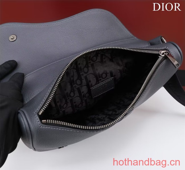 Dior Essentials SADDLE BAG Grained Calfskin 1ADPO093f-1 dark gray Dior Essentials SADDLE BAG Grained Calfskin 1ADPO093f-1 dark gray