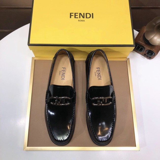 Fendi Mens FF Squared leather loafers 93833-2